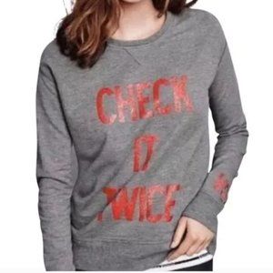 Victoria's Secret Vintage "Check It Twice" Christmas Sweatshirt